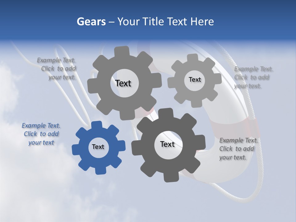 A Life Preserver Floating In The Air On A Cloudy Day PowerPoint Template