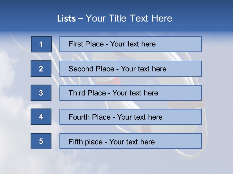 A Life Preserver Floating In The Air On A Cloudy Day PowerPoint Template