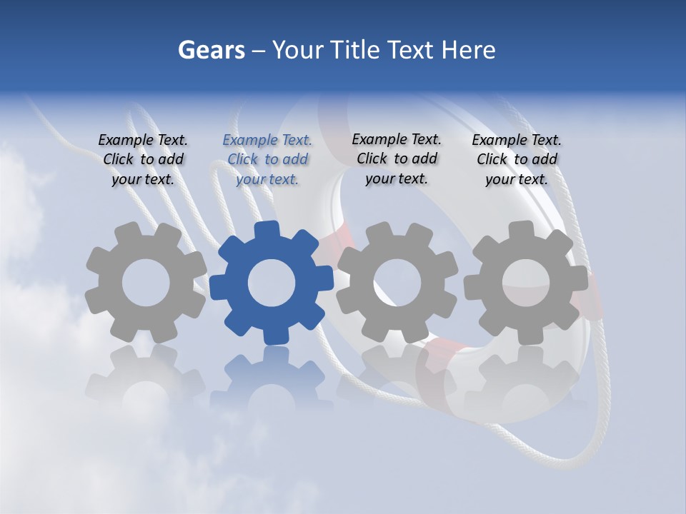 A Life Preserver Floating In The Air On A Cloudy Day PowerPoint Template