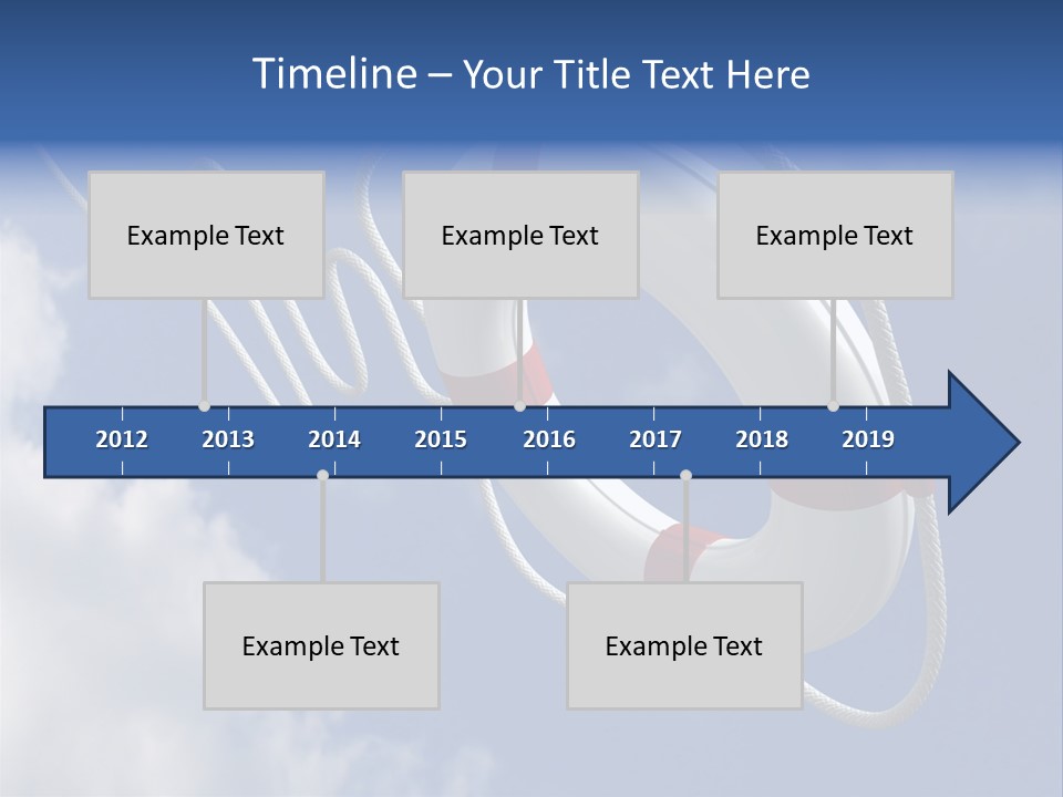A Life Preserver Floating In The Air On A Cloudy Day PowerPoint Template