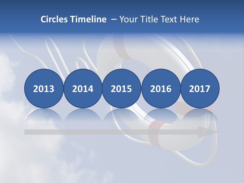 A Life Preserver Floating In The Air On A Cloudy Day PowerPoint Template