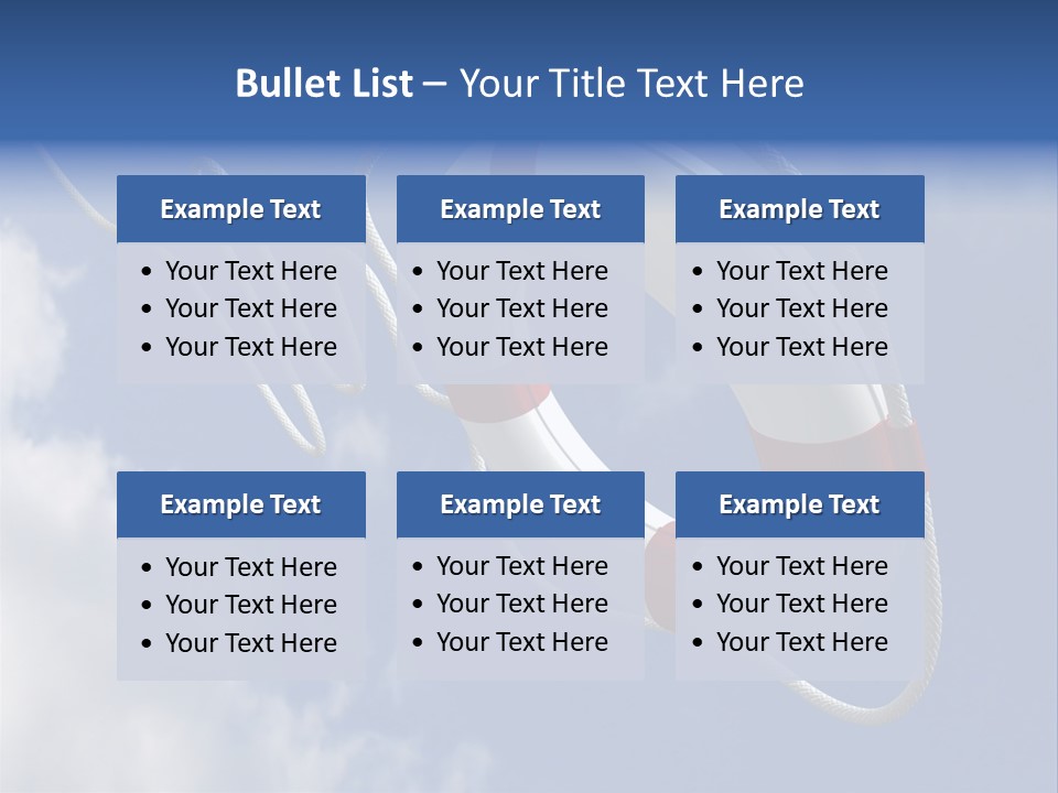 A Life Preserver Floating In The Air On A Cloudy Day PowerPoint Template