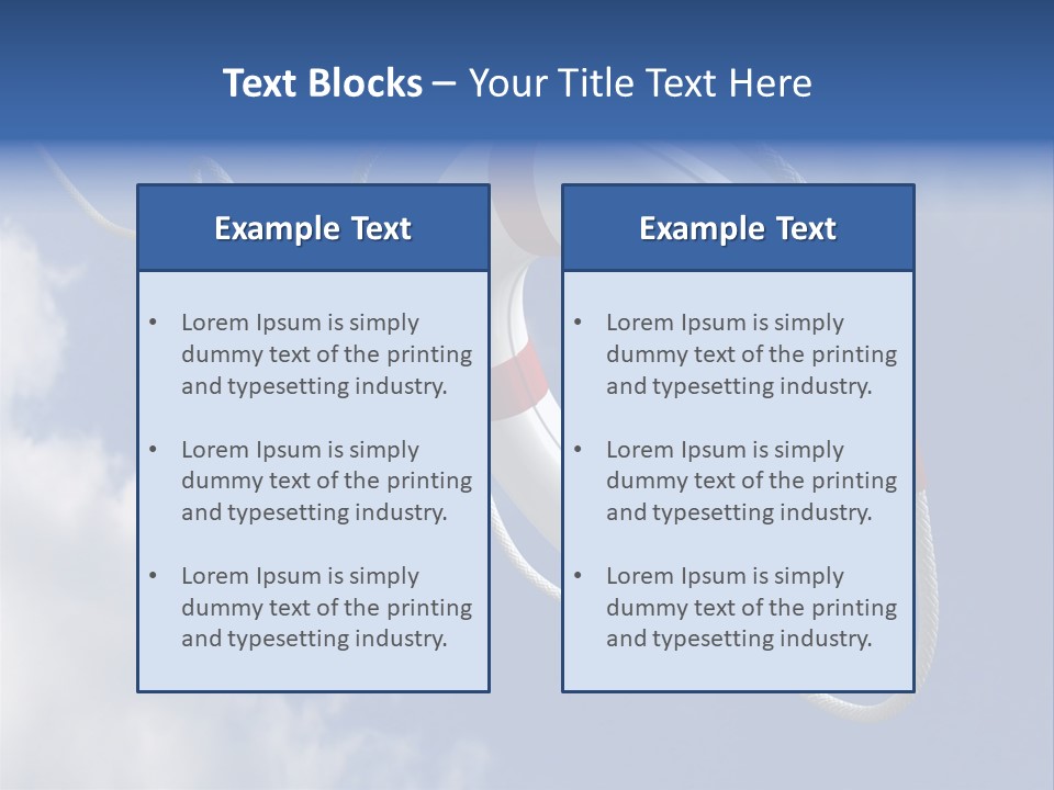 A Life Preserver Floating In The Air On A Cloudy Day PowerPoint Template