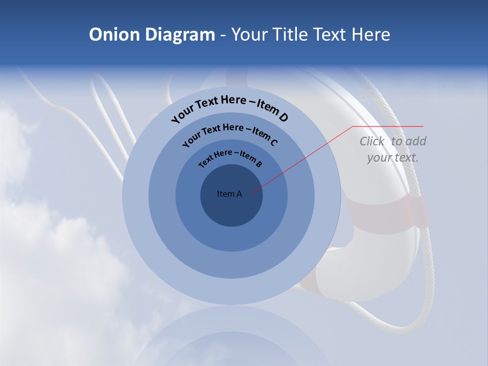 A Life Preserver Floating In The Air On A Cloudy Day PowerPoint Template