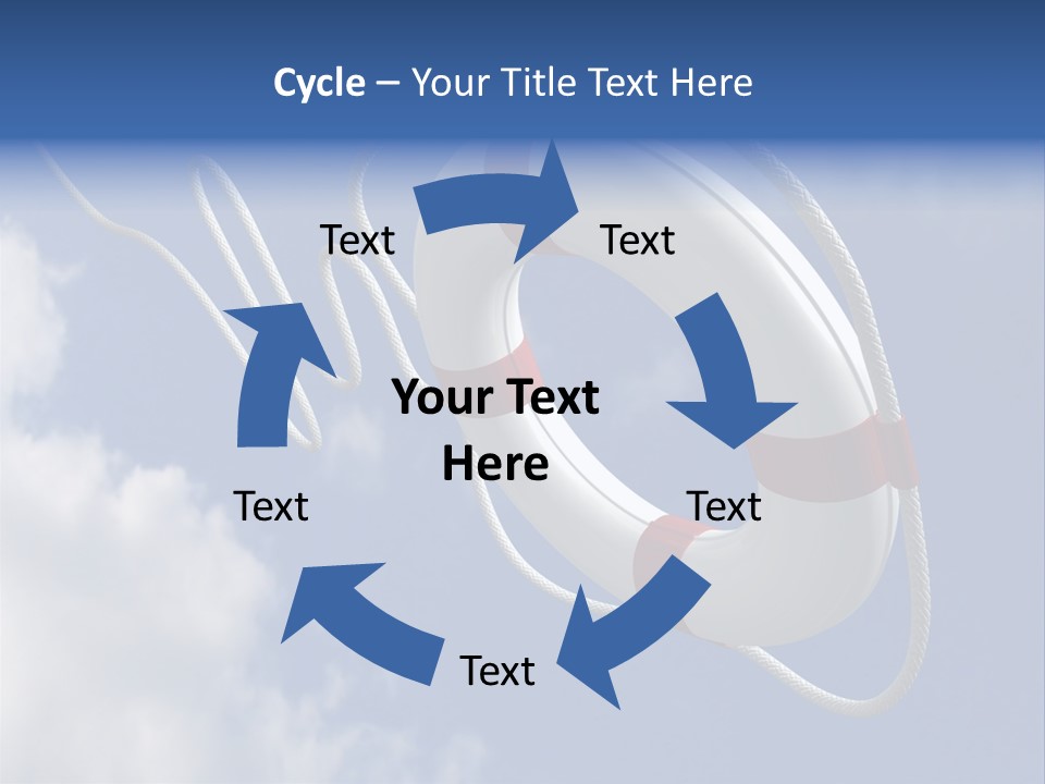 A Life Preserver Floating In The Air On A Cloudy Day PowerPoint Template