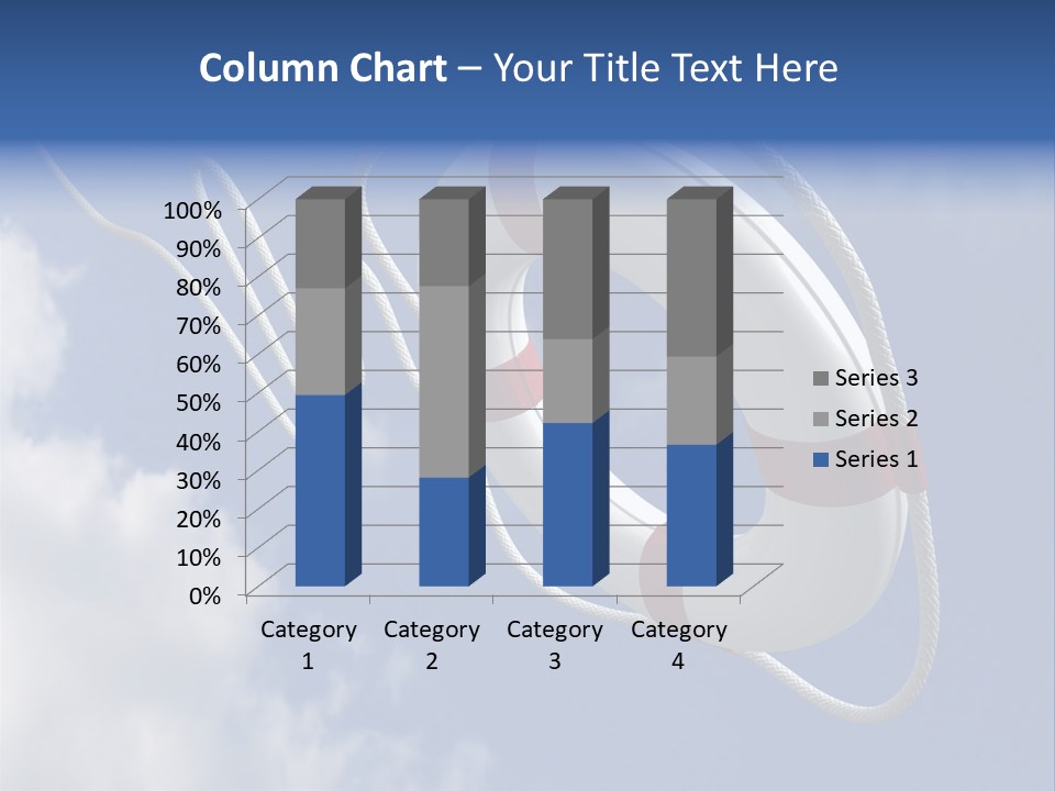 A Life Preserver Floating In The Air On A Cloudy Day PowerPoint Template