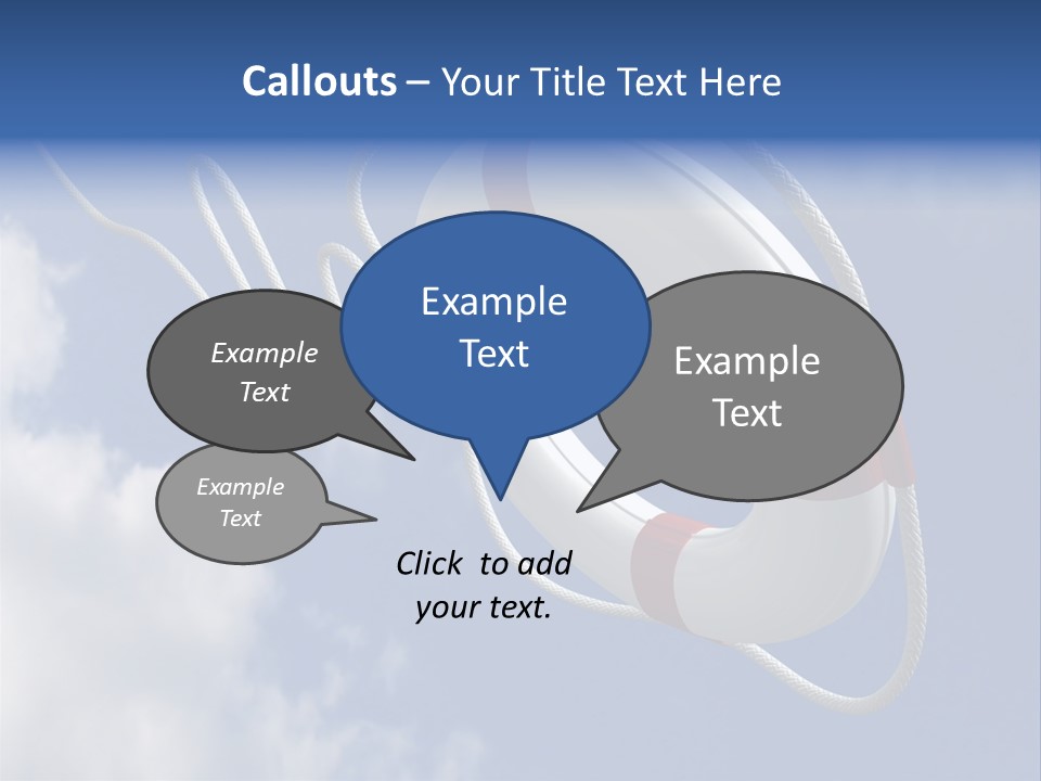 A Life Preserver Floating In The Air On A Cloudy Day PowerPoint Template