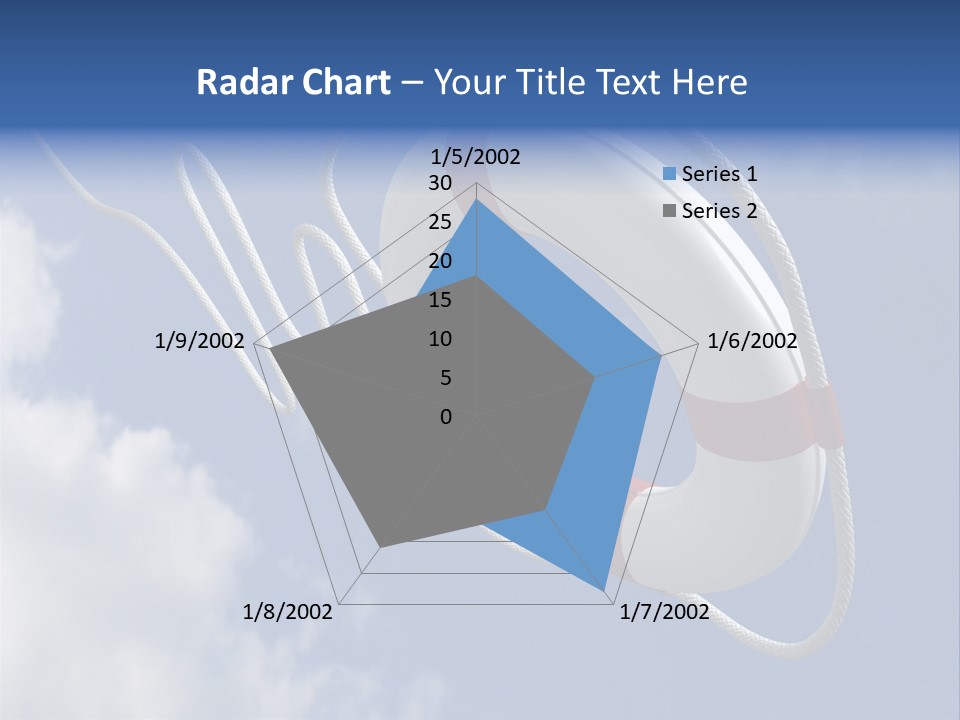 A Life Preserver Floating In The Air On A Cloudy Day PowerPoint Template