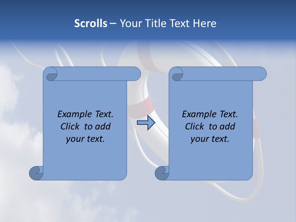 A Life Preserver Floating In The Air On A Cloudy Day PowerPoint Template