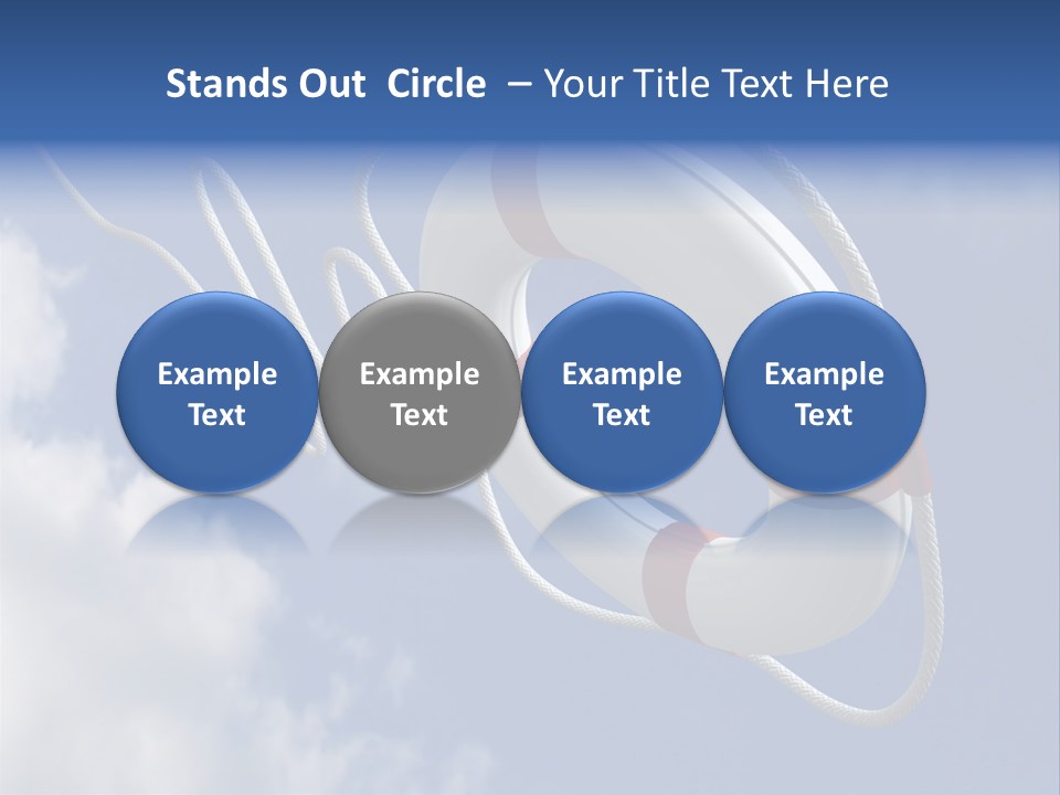 A Life Preserver Floating In The Air On A Cloudy Day PowerPoint Template