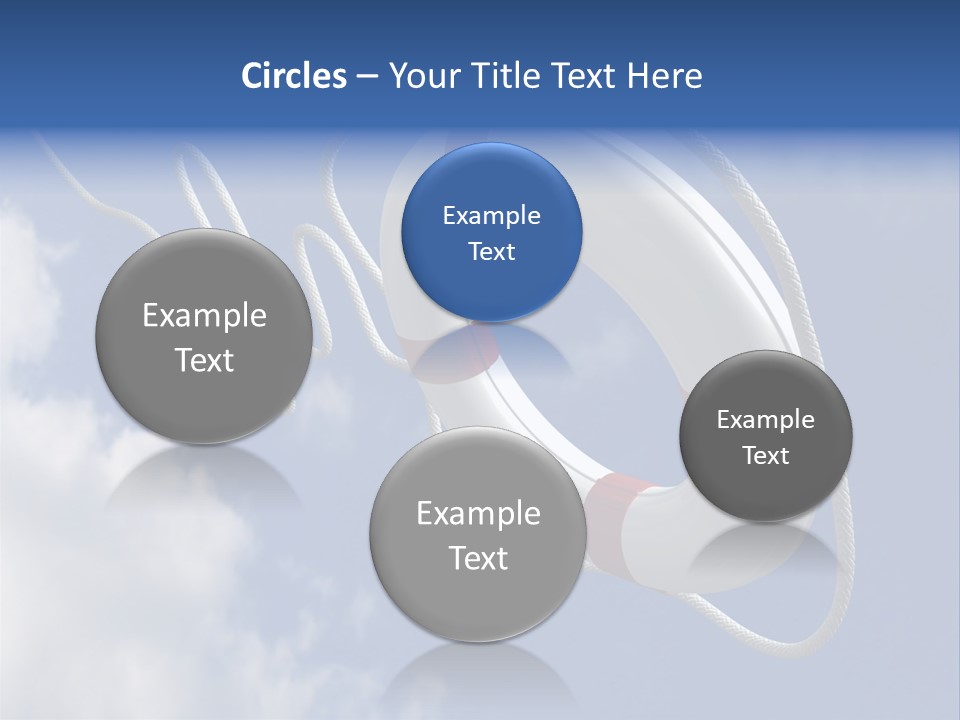 A Life Preserver Floating In The Air On A Cloudy Day PowerPoint Template