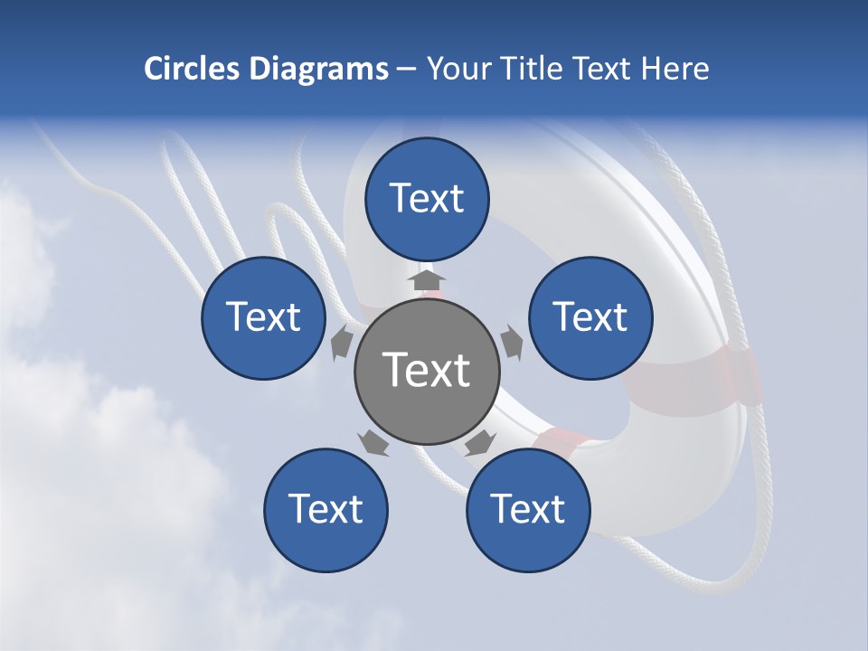 A Life Preserver Floating In The Air On A Cloudy Day PowerPoint Template