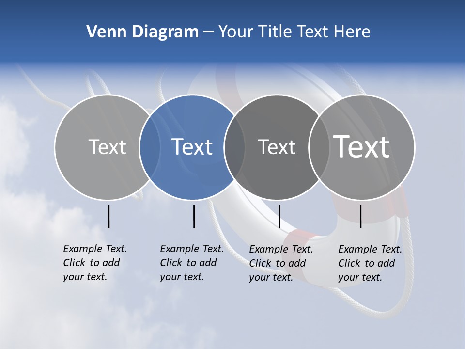 A Life Preserver Floating In The Air On A Cloudy Day PowerPoint Template