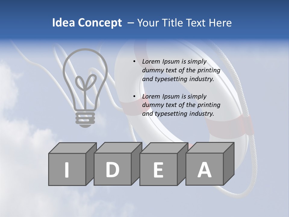 A Life Preserver Floating In The Air On A Cloudy Day PowerPoint Template