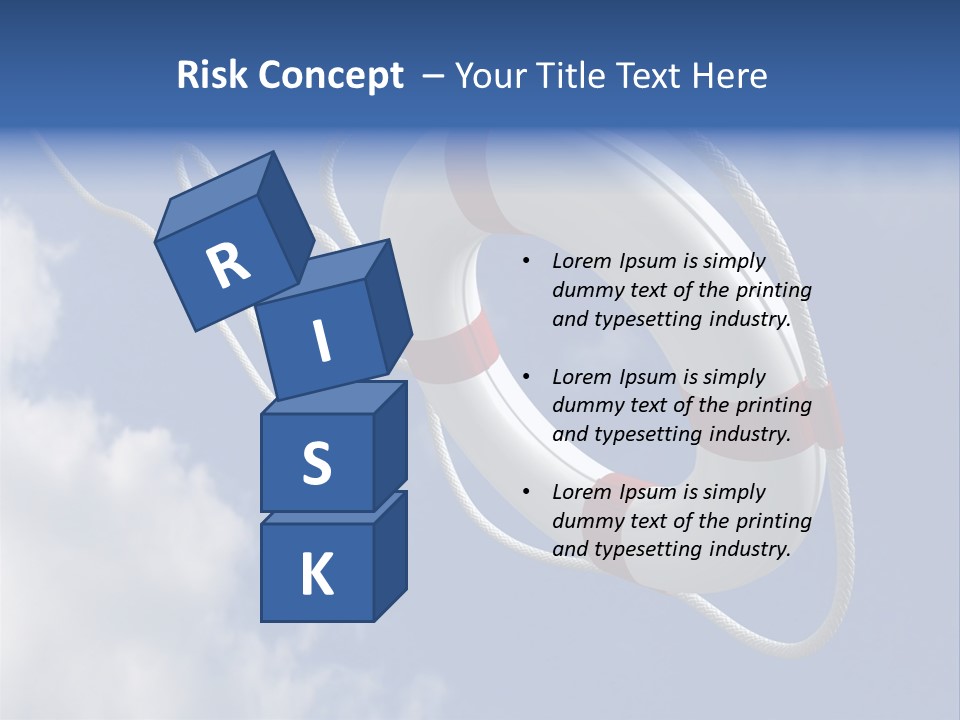 A Life Preserver Floating In The Air On A Cloudy Day PowerPoint Template