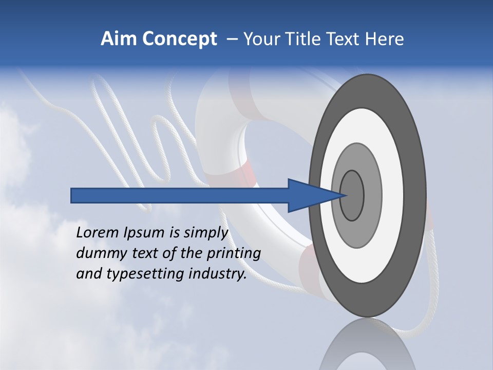 A Life Preserver Floating In The Air On A Cloudy Day PowerPoint Template