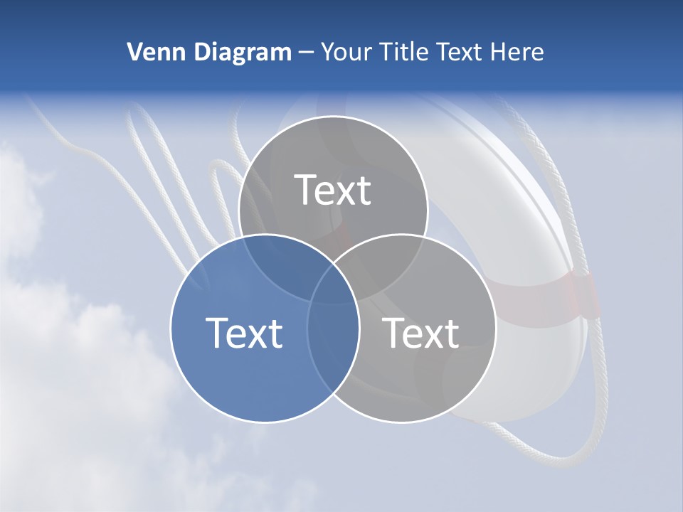 A Life Preserver Floating In The Air On A Cloudy Day PowerPoint Template