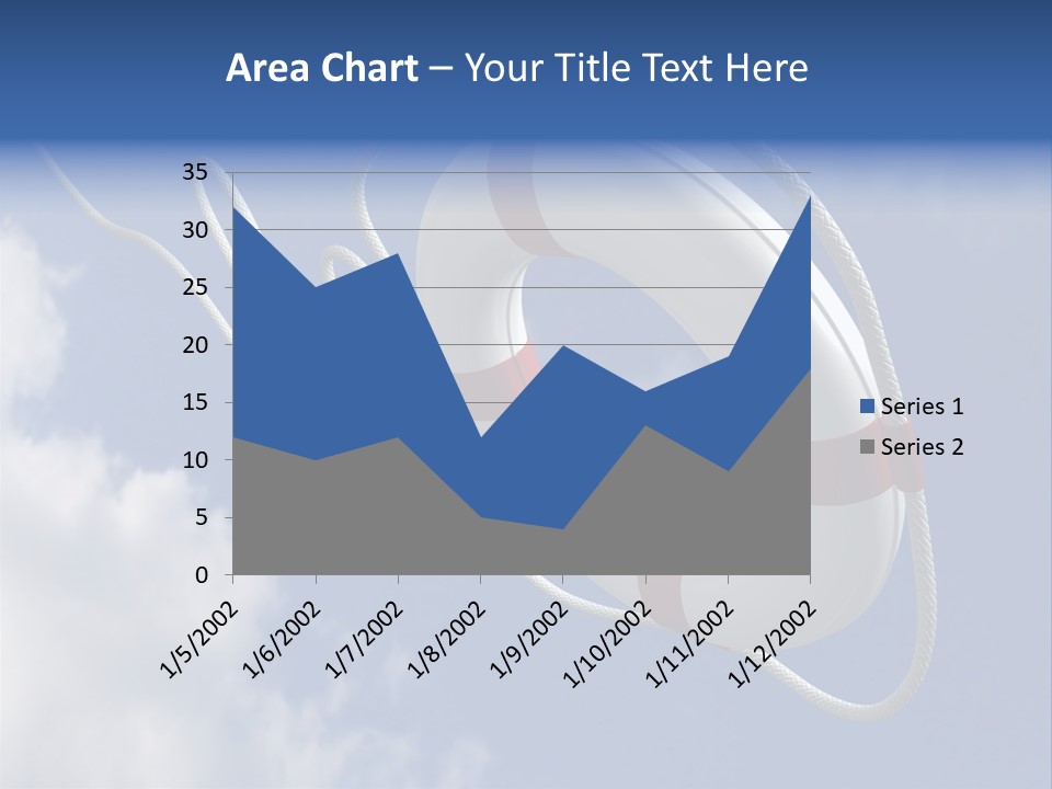A Life Preserver Floating In The Air On A Cloudy Day PowerPoint Template