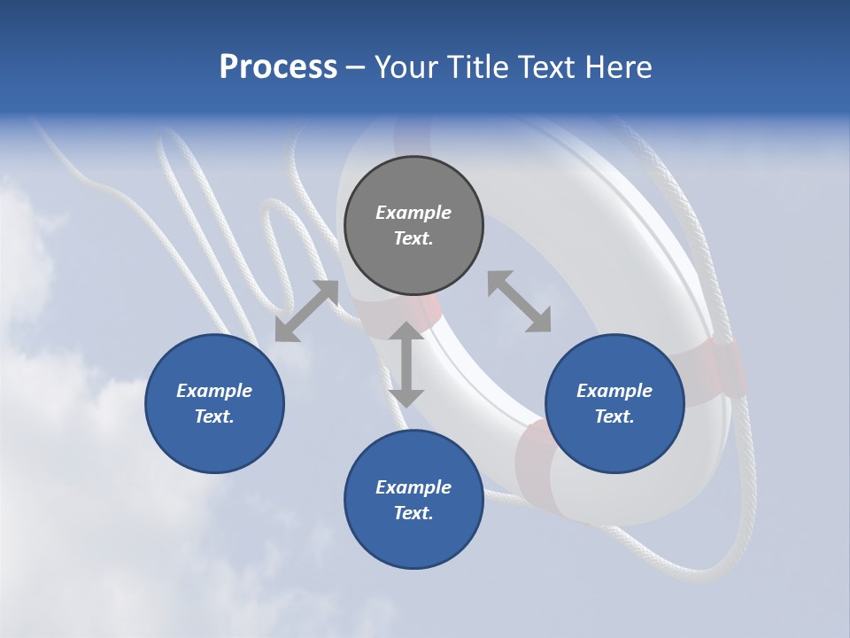 A Life Preserver Floating In The Air On A Cloudy Day PowerPoint Template