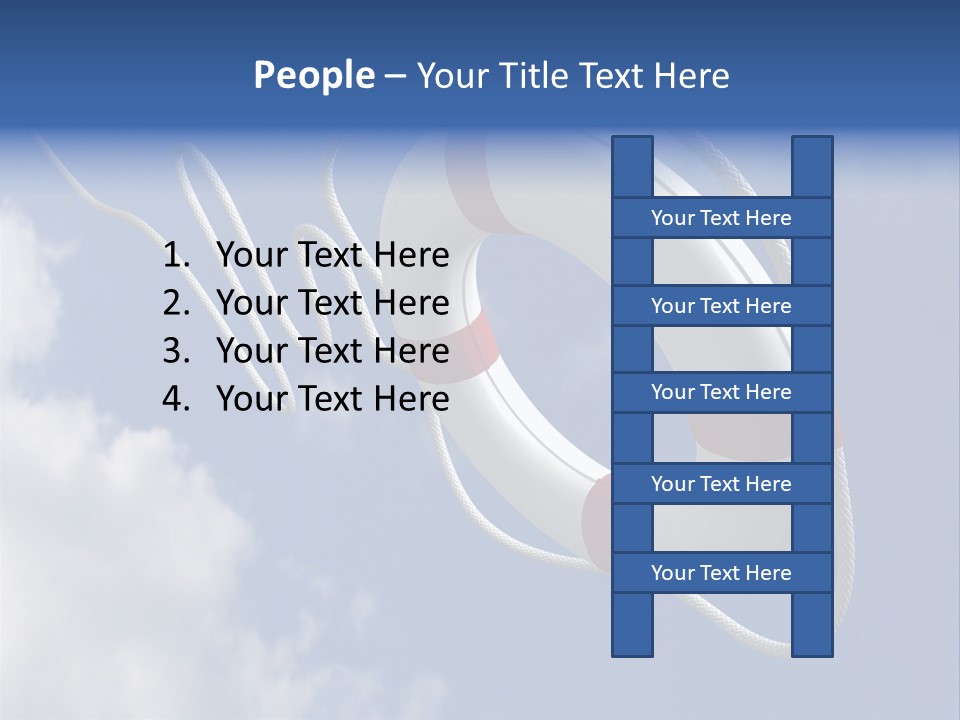 A Life Preserver Floating In The Air On A Cloudy Day PowerPoint Template