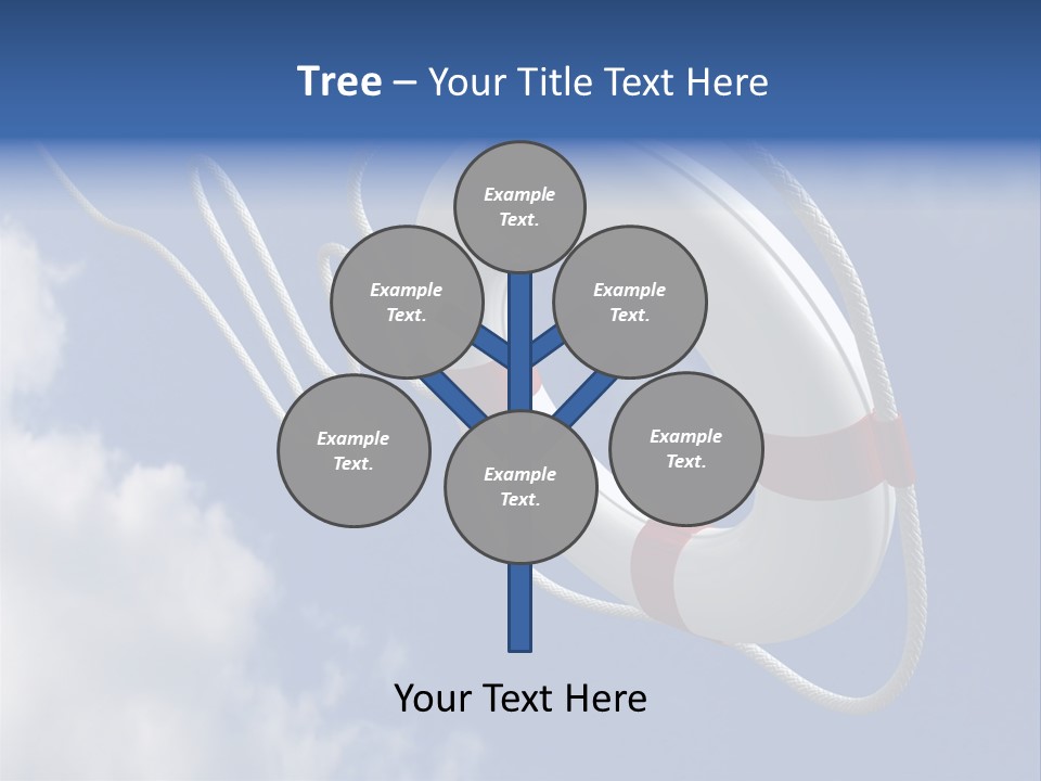 A Life Preserver Floating In The Air On A Cloudy Day PowerPoint Template