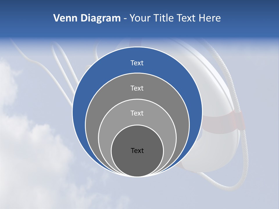 A Life Preserver Floating In The Air On A Cloudy Day PowerPoint Template