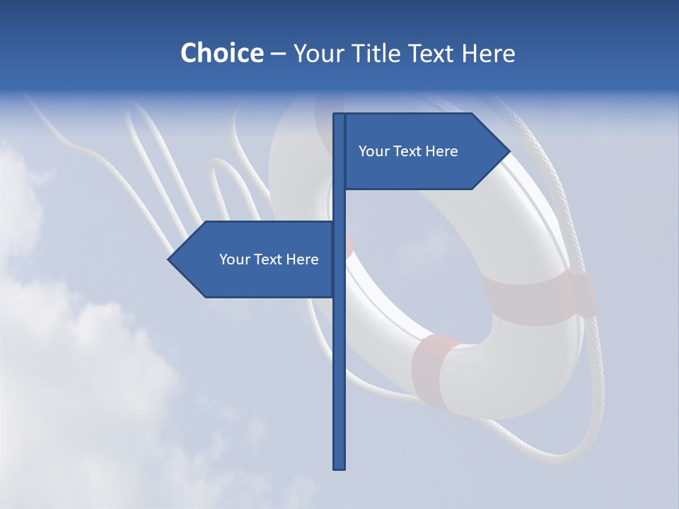 A Life Preserver Floating In The Air On A Cloudy Day PowerPoint Template