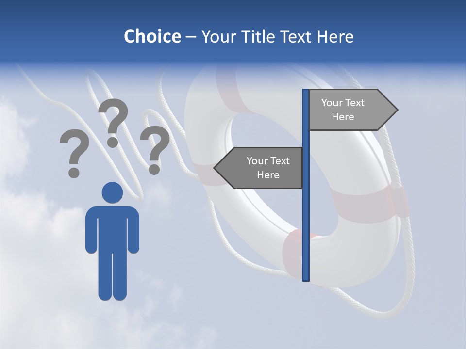 A Life Preserver Floating In The Air On A Cloudy Day PowerPoint Template