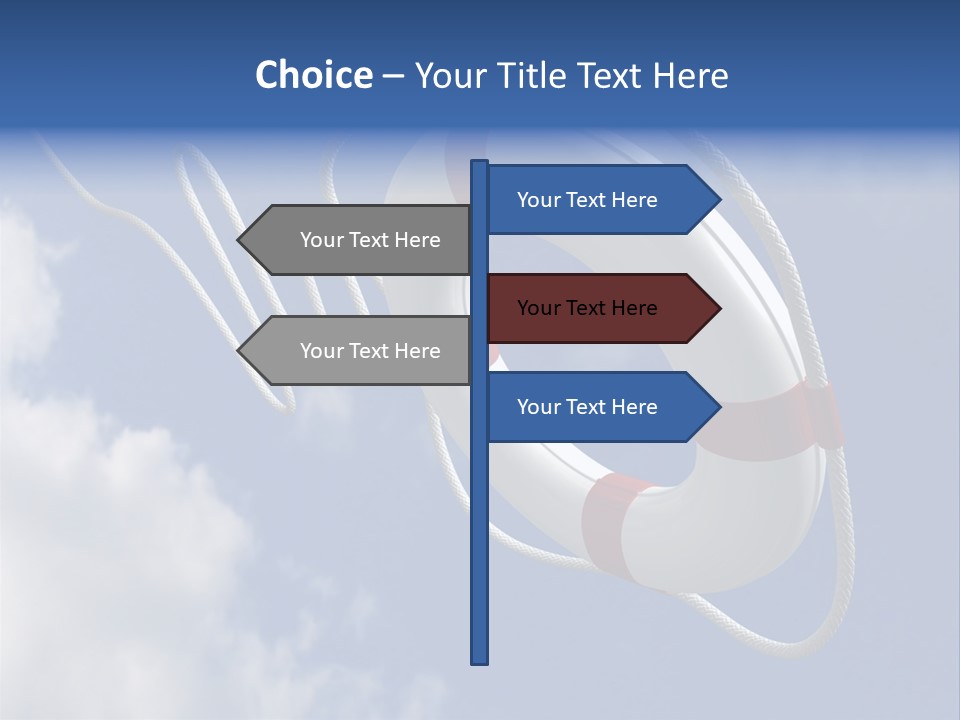 A Life Preserver Floating In The Air On A Cloudy Day PowerPoint Template