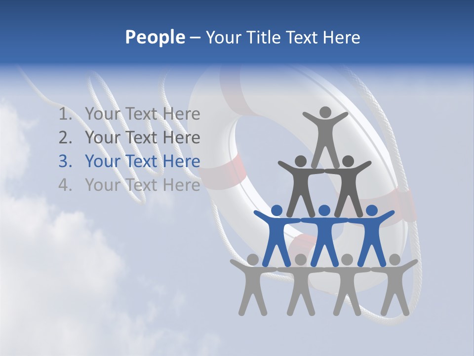 A Life Preserver Floating In The Air On A Cloudy Day PowerPoint Template