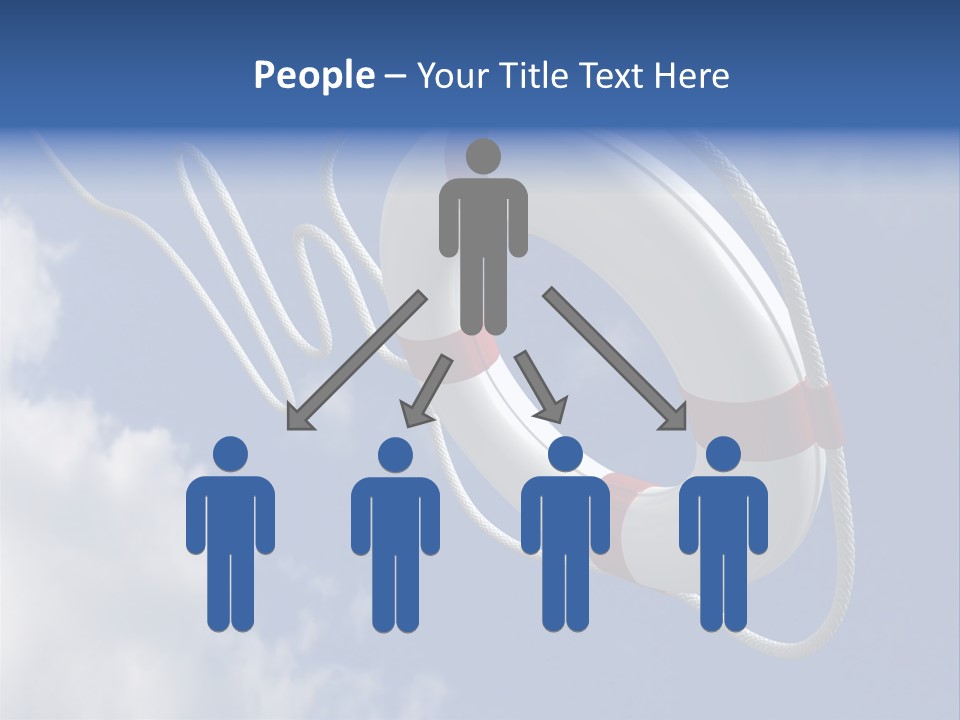 A Life Preserver Floating In The Air On A Cloudy Day PowerPoint Template