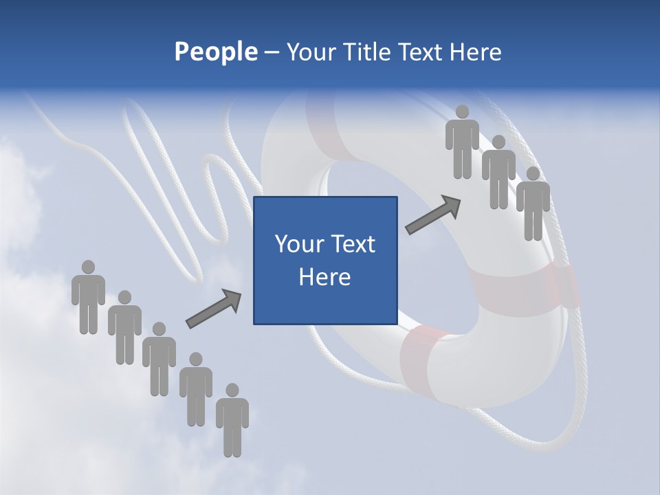 A Life Preserver Floating In The Air On A Cloudy Day PowerPoint Template