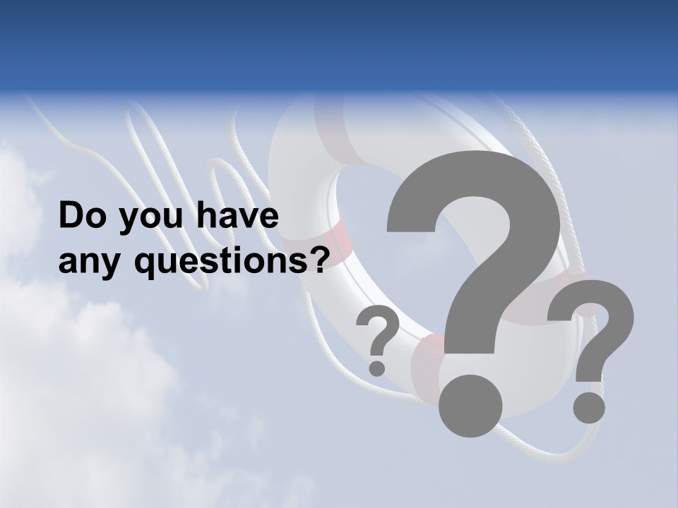 A Life Preserver Floating In The Air On A Cloudy Day PowerPoint Template