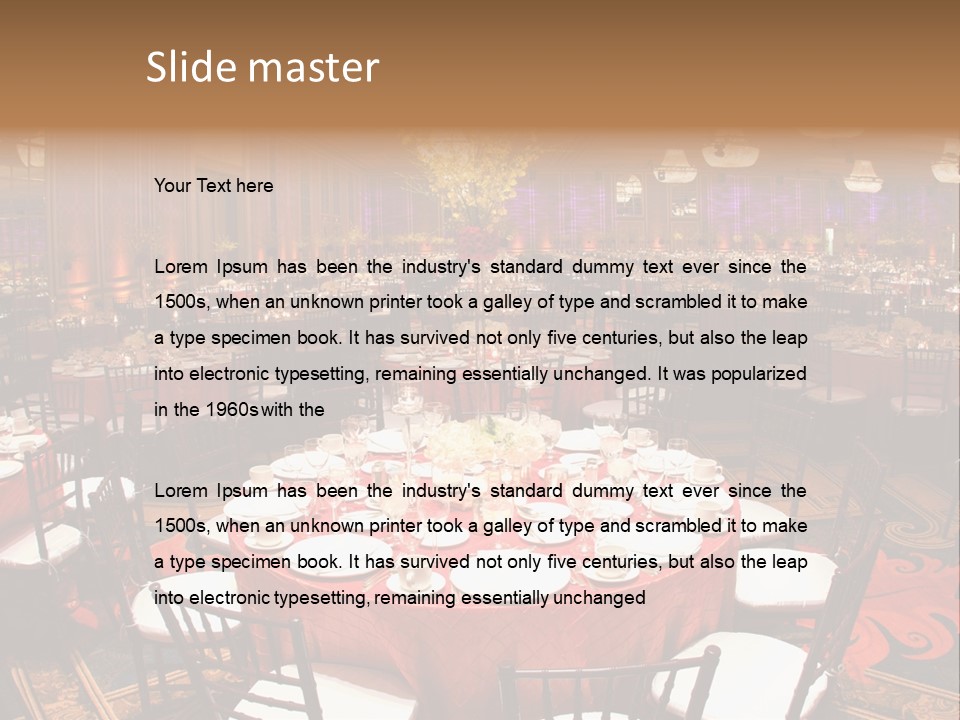 Celebration Chair Tablecloth PowerPoint Template