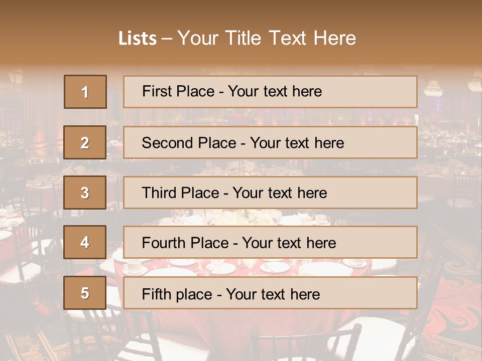 Celebration Chair Tablecloth PowerPoint Template