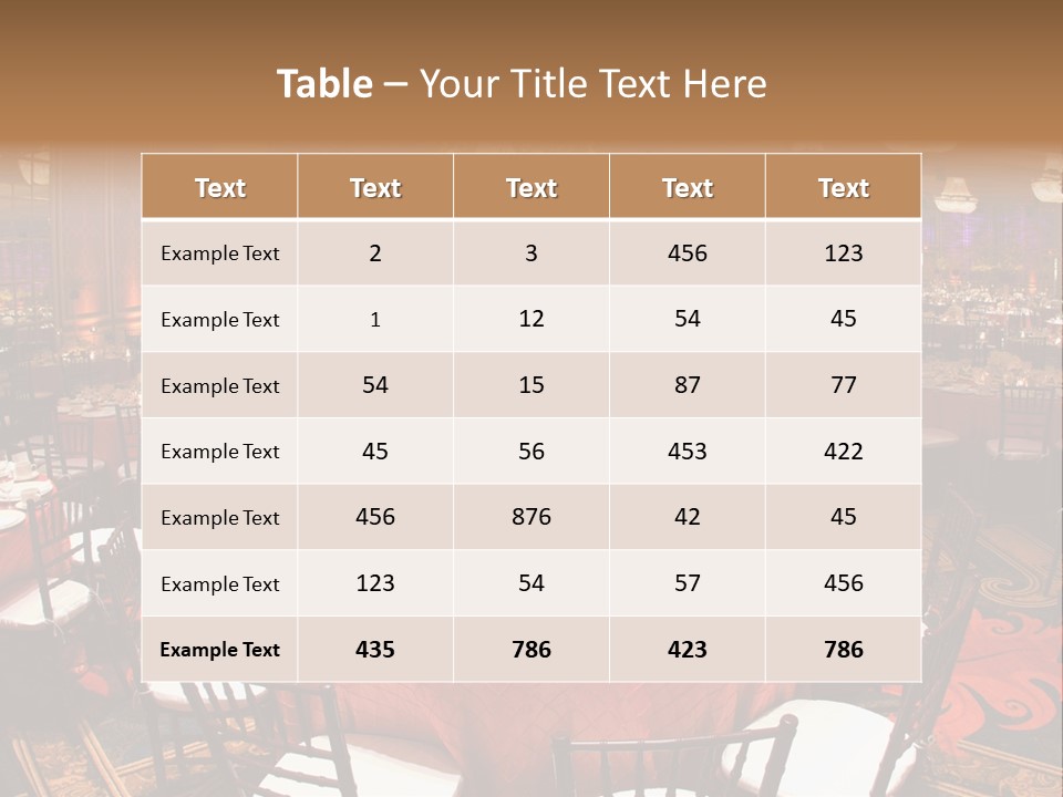 Celebration Chair Tablecloth PowerPoint Template