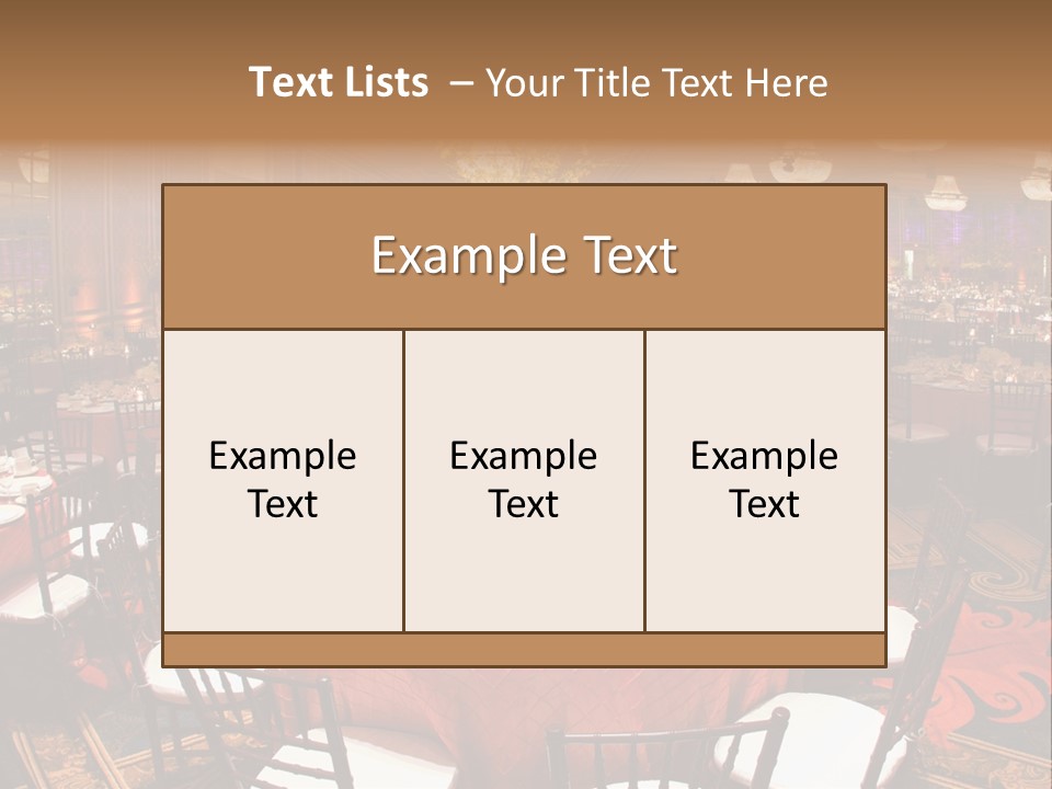 Celebration Chair Tablecloth PowerPoint Template