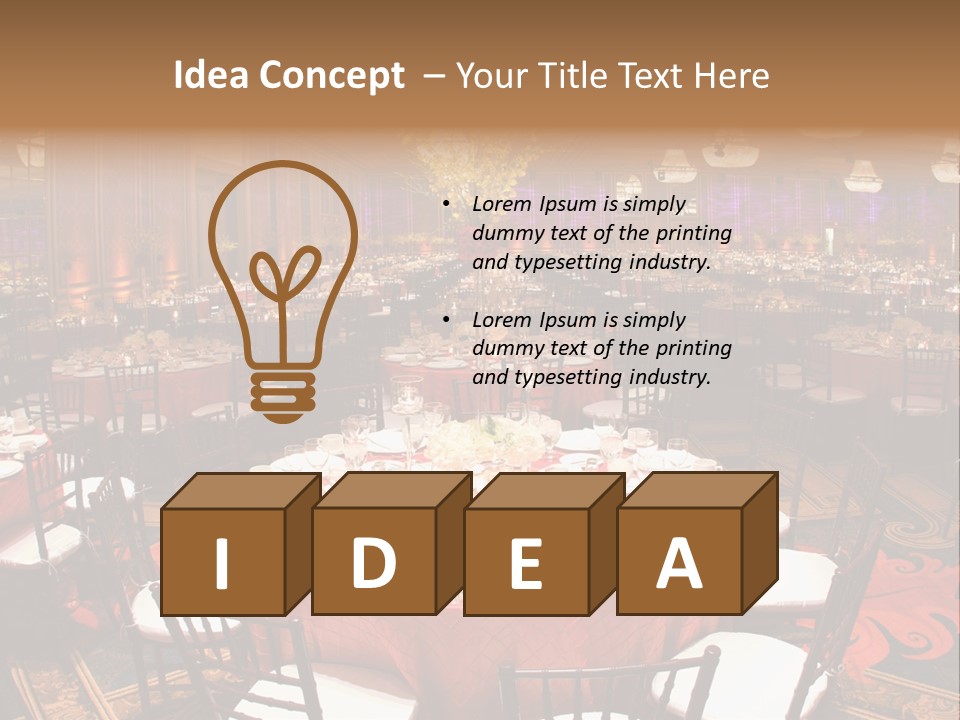 Celebration Chair Tablecloth PowerPoint Template