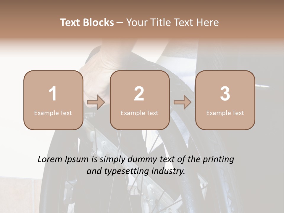A Man In A Wheelchair Holding The Wheel Of A Wheel Chair PowerPoint Template