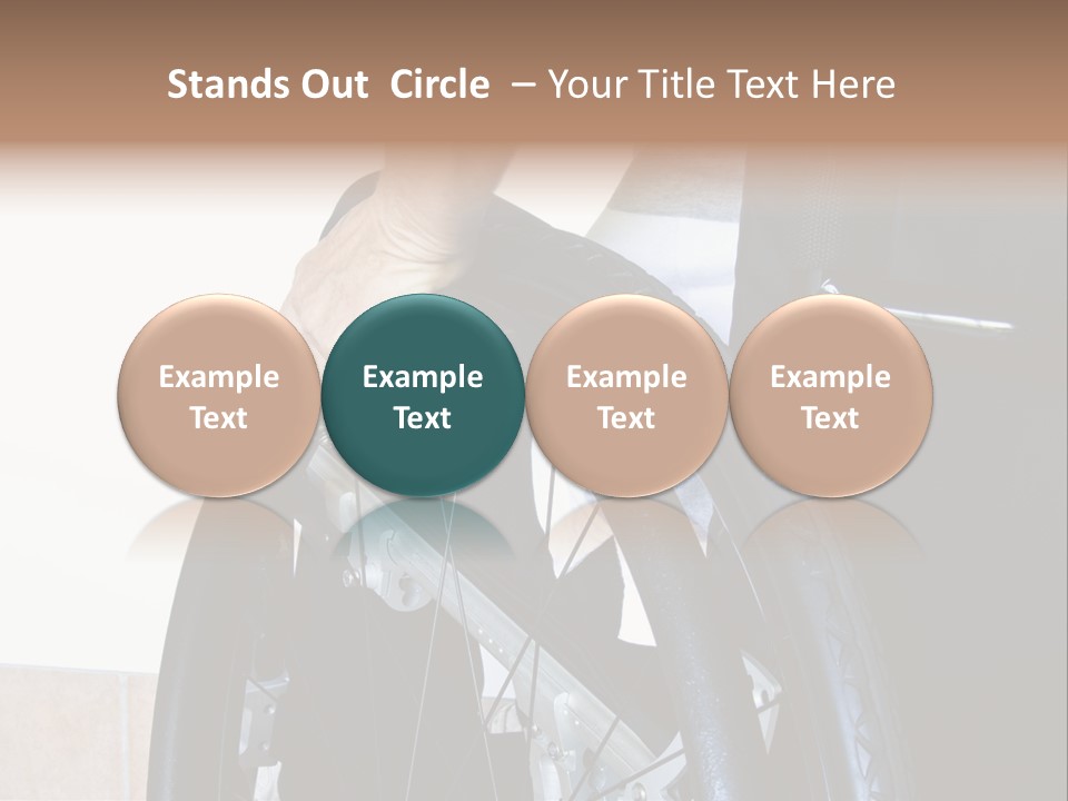 A Man In A Wheelchair Holding The Wheel Of A Wheel Chair PowerPoint Template