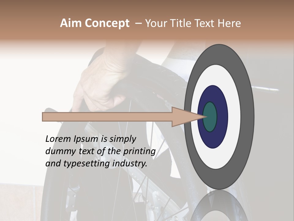 A Man In A Wheelchair Holding The Wheel Of A Wheel Chair PowerPoint Template