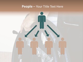 A Man In A Wheelchair Holding The Wheel Of A Wheel Chair PowerPoint Template
