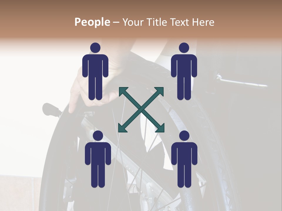 A Man In A Wheelchair Holding The Wheel Of A Wheel Chair PowerPoint Template