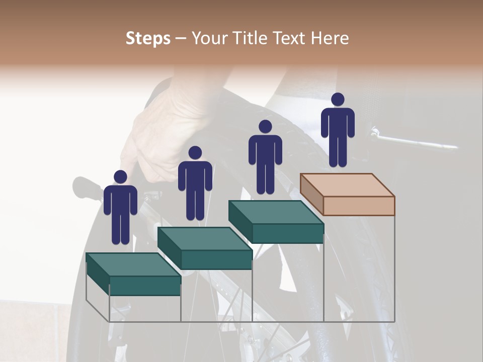 A Man In A Wheelchair Holding The Wheel Of A Wheel Chair PowerPoint Template