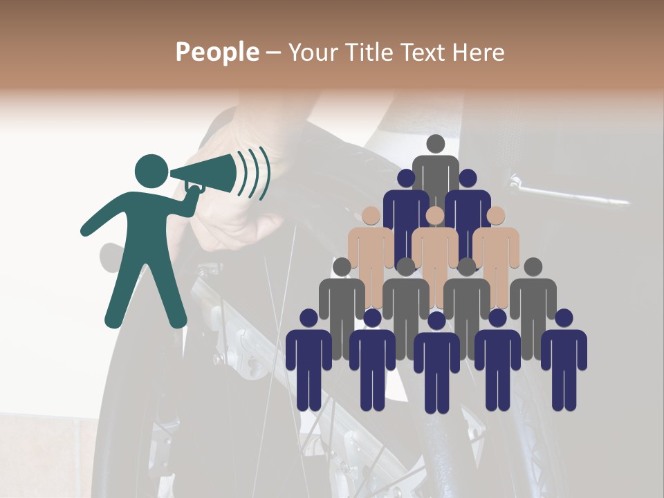 A Man In A Wheelchair Holding The Wheel Of A Wheel Chair PowerPoint Template