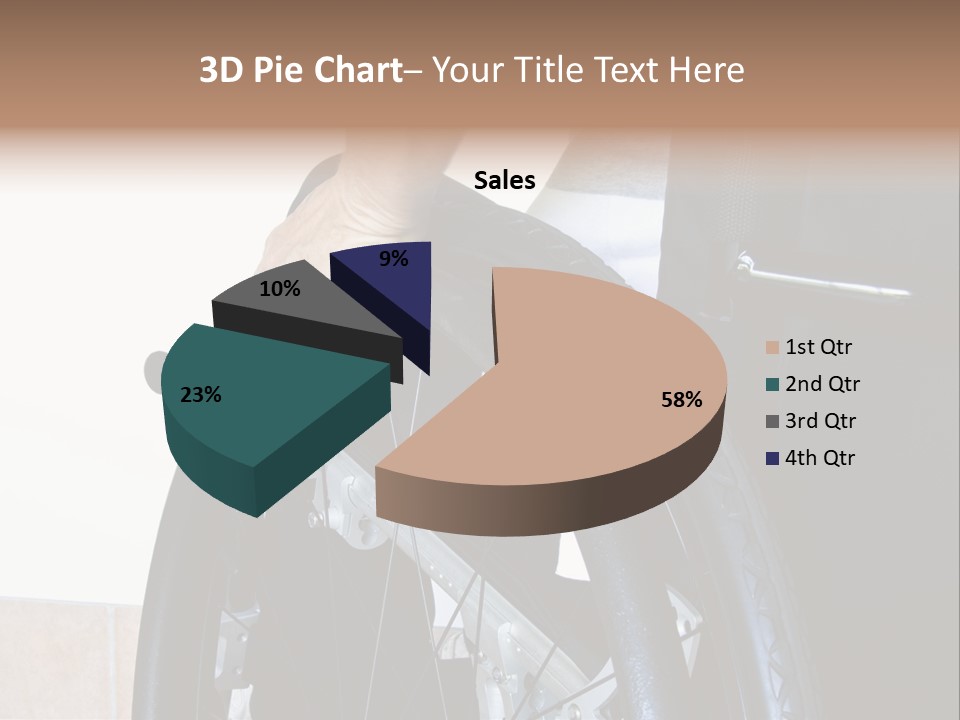 A Man In A Wheelchair Holding The Wheel Of A Wheel Chair PowerPoint Template
