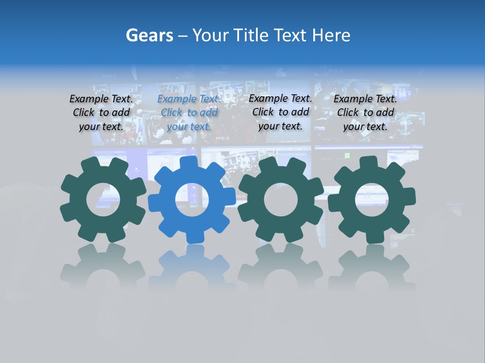 A Group Of People Sitting In Front Of Computer Screens PowerPoint Template