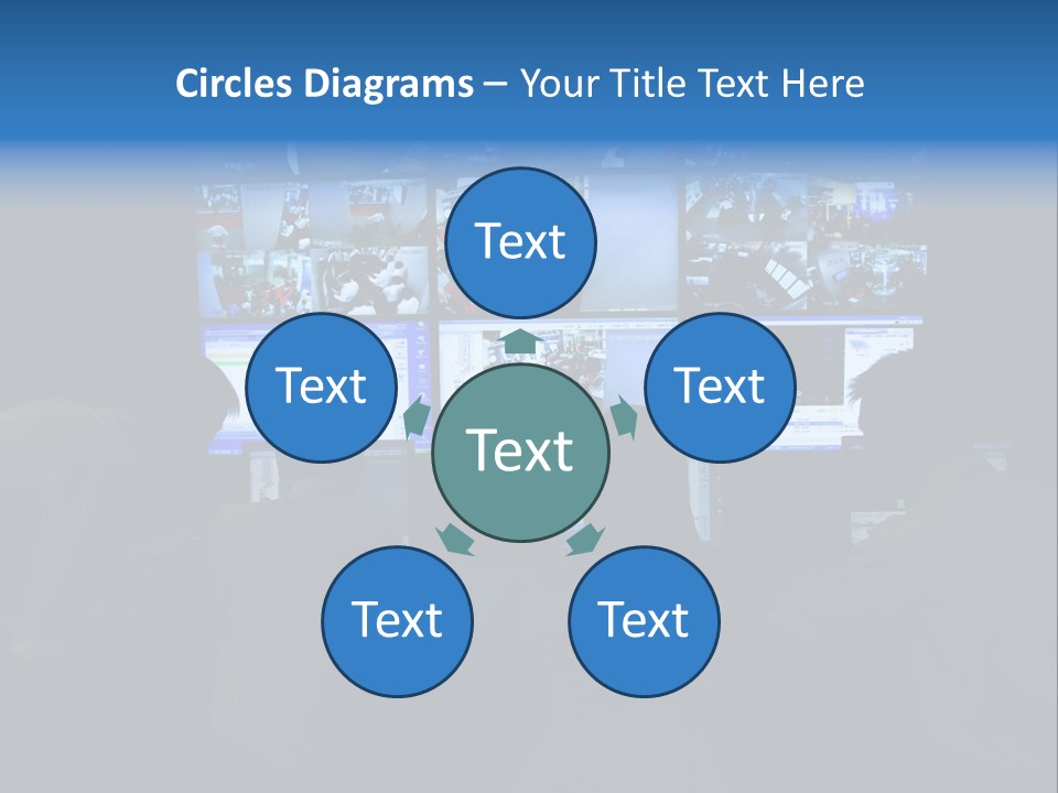A Group Of People Sitting In Front Of Computer Screens PowerPoint Template