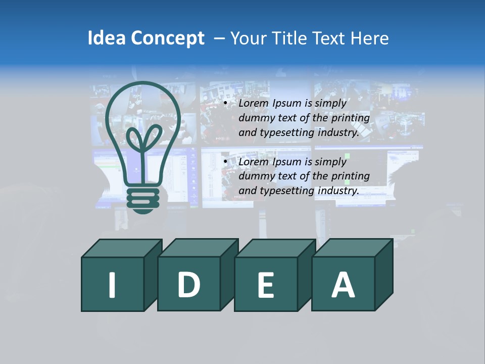 A Group Of People Sitting In Front Of Computer Screens PowerPoint Template