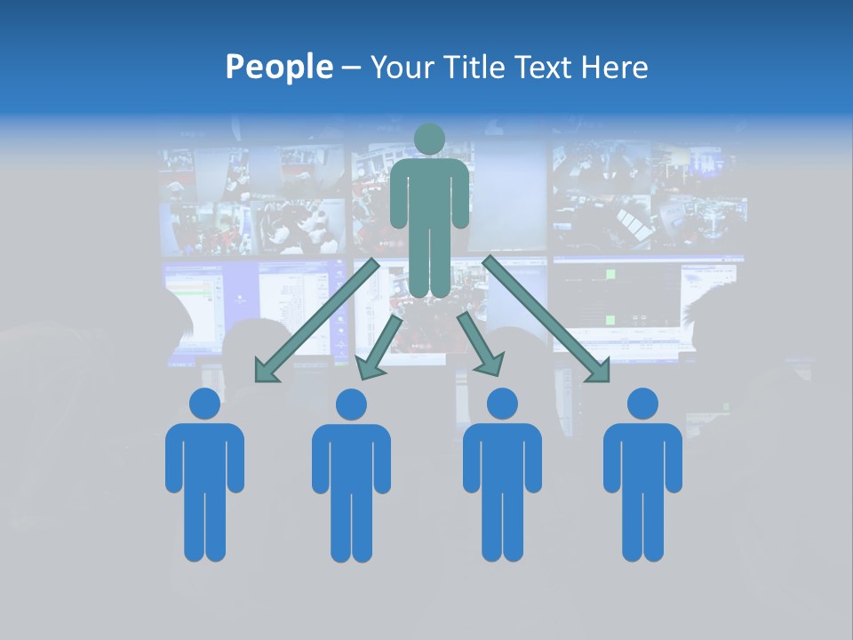 A Group Of People Sitting In Front Of Computer Screens PowerPoint Template